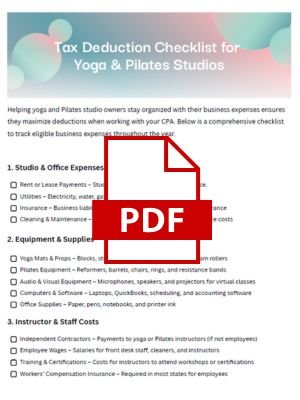 Tax Deduction Checklist for Yoga & Pilates Studios